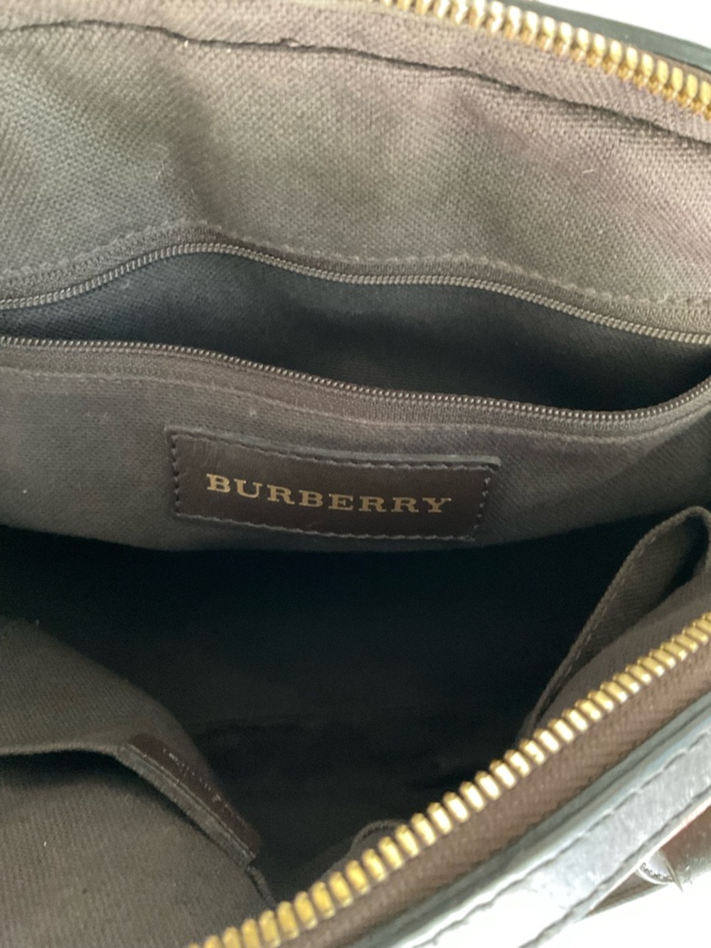 Burberry Beige Plaid Shoulder Bag with Dark Brown Leather Trim - Picture 13 of 16